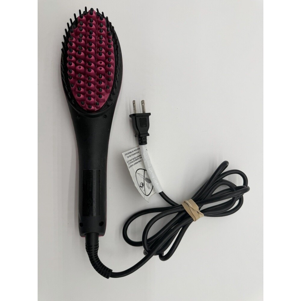 Simply Straight Ceramic Hair Straightening Brush Black Pink Heated Ionic Tool